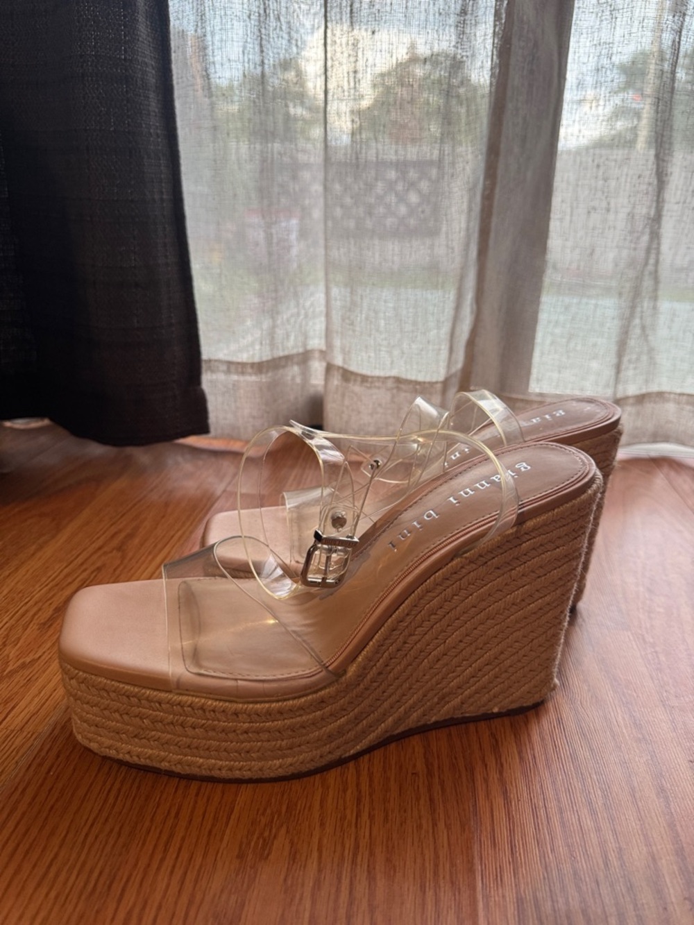 Gianni Bini Clear Strap Espadrille Wedge Sandals - Women
